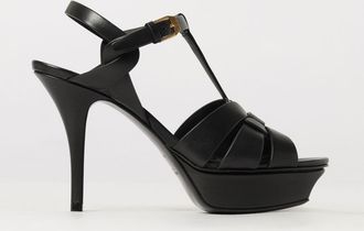 Saint Laurent Sandali in pelle di vitello con plateau e tacco alto a spillo