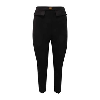 Elisabetta Franchi Slim-fit Trousers, female, Black, Size: XL Pa-077-51E2 Slim Trousers