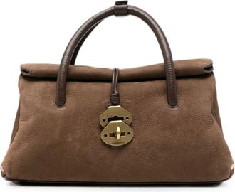 Zanellato Dotta Jones Kleine Leren Handtas - Dames - Handtassen - Bruin - ONE Size - Leer - Tassen
