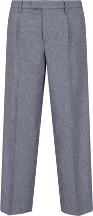 BRIGLIA 1949 Grey Marguttas High-Waisted Virgin Wool Straight-Leg Pants