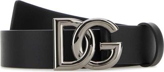 Dolce & Gabbana Zwarte Leren Riem - Heren - Riemen - Zwart - 110 CM - Accessoires
