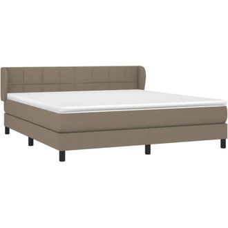vidaXL Vidaxl - Cama Box Spring Con Colch&oacute;n Tela Gris Taupe 160x200 Cm