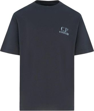 C.P. Company Branded Katoenen T-shirt - Heren - T-shirts - Blauw - S - Katoen - Tops