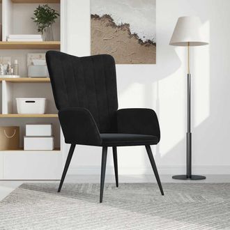 vidaXL Sill&oacute;n De Relax De Terciopelo Negro Vidaxl