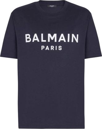 Balmain Navy Blue Cotton T-shirt
