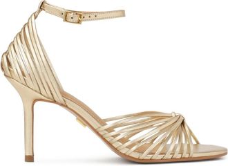 Kazar Gouden sandalen met dunne bandjes - Dames - Sandalen met hakken - Geel - 41 EU - Leer - Schoenen
