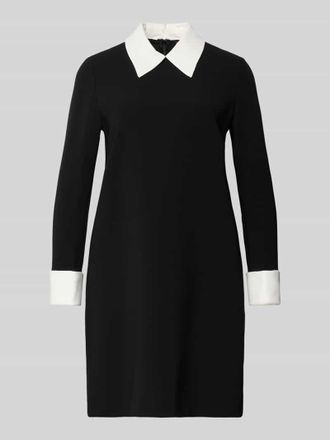 Max Mara Tailliertes Cocktailkleid mit Kontrast Manschetten Modell BRAVO in Black, Gr&ouml;&szlig;e 40