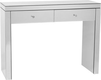 Beliani Beliani - Consola De Cristal Plateado 2 Cajones Estilo Moderno Glam Marle