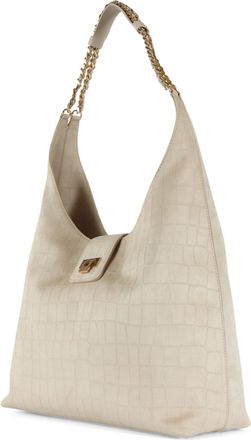 Elisabetta Franchi Womens Hobo Bag Suede Vanilla Shell: Polyester Shoulder