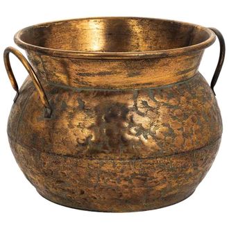 Wanderlust Deco Macetero De Metal Dorado 37.5x33x23.5