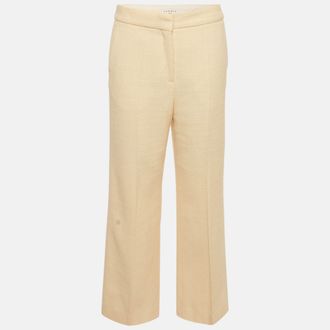Sandro Beige Tweed Straight-Leg Trousers