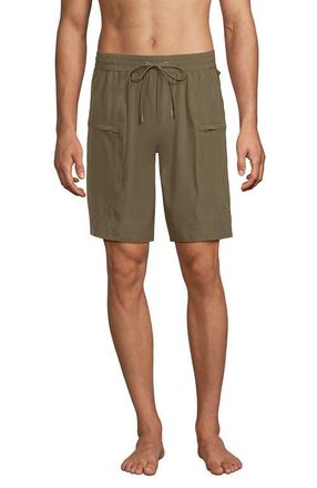Lands End 9 Inch Packable Cargo Swim Shorts in Rich Khaki at Nordstrom, Size Xx-Large