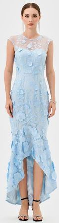Bariano Freyja Cap Sleeve Hi Lo Midi in Blue at Nordstrom, Size 4