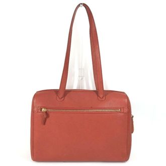 Chanel Orange Leather Boston Bag Shoulder Bag Tote Bag (Pre-Owned)