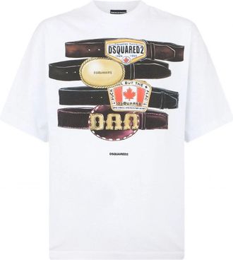Dsquared2 ICONIQUE BELT LOOSE FIT TEE Size: XS, colour: WHITE
