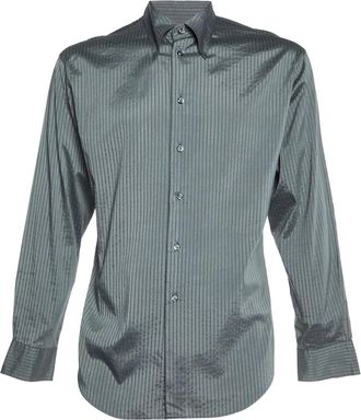 Emporio Armani pinstripe long-sleeve shirt - Grey