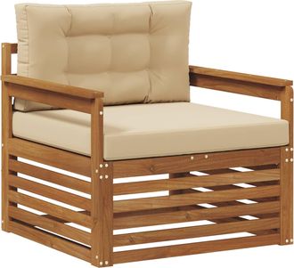vidaXL Sof&aacute; De Exterior Madera De Acacia S&oacute;lida Y Poli&eacute;ster Vidaxl