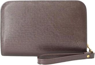 Louis Vuitton Pre-owned Clutch tas - Heren - Vintage Clutch - Rood - ONE Size - Leer - Vintage