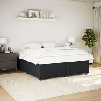 vidaXL Estructura De Cama Sin Colch&oacute;n Terciopelo Negro 180x200 Cm Vidaxl
