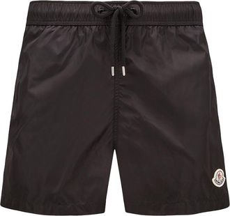 Moncler Moncler Logo Patch Swim Shorts, Men, Black, Size: Xxl