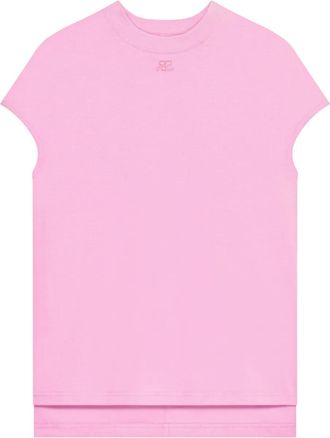 Courr&egrave;ges logo solarized T-shirt - women - Cotton - S - Pink