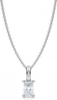 Allurez Radiant Lab Diamond 4-Prong Necklace 14K White Gold (0.25ct)