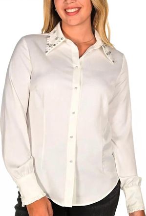Frank Lyman Design Button-Down Blouse In Ivory