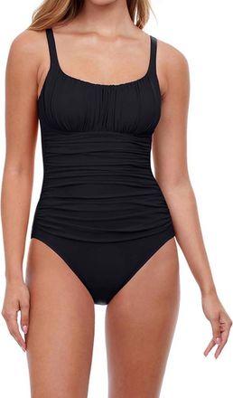 Gottex Shirred One Piece Swimsuit In Tutti Frutti Black