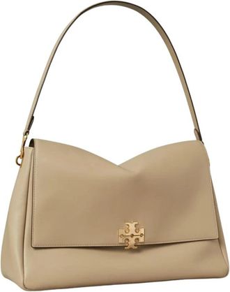 Tory Burch Charlie Large Shoulder Bag - Dames - Schoudertassen - Grijs - ONE Size - Leer - Tassen