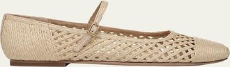 Veronica Beard Ellie Raffia Ballerina Flats