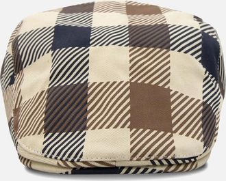 Aquascutum Mens Aquascutum Macro Iconic Flat Cap Macro Club Check 30 - Size: L/XL