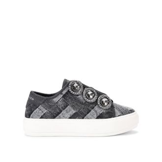 Kurt Geiger Womens Denim Laney Octavia Sneakers - Black - Size UK 3