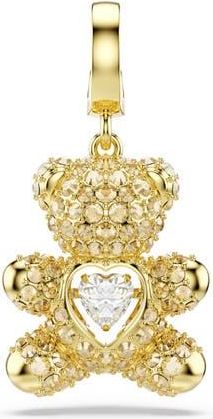 Swarovski Idyllia Crystal Teddy Bear Charm in Gold at Nordstrom