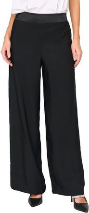 Gibsonlook Solstice Wide Leg Satin Pants in Black at Nordstrom, Size Xx-Small