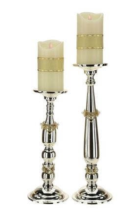 Mark Roberts Jeweled Pillar Candle Holder, Set of 2 in Silver at Nordstrom