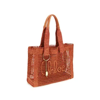 Chlo&eacute; Womens Multicolor Raffia Shoulder Bag