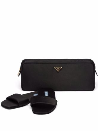Prada Slippers e pouch da viaggio - Nero