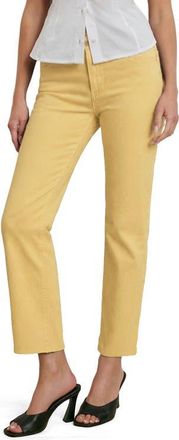 Favorite Daughter The Valentina Super High Waist Straight Leg Jeans in Golden at Nordstrom, Size 29