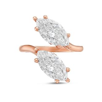 Diana M. Jewels 18kt Rose Gold 8.00 Cts 2 Stone Marquise Lab Grown Diamond Ring