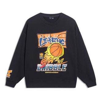 Li-Ning Hoops Cartoon Graphic Sweatshirt Black AWDT553-2