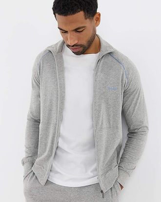 HUGO BOSS Zip Sweat - Grey Marl