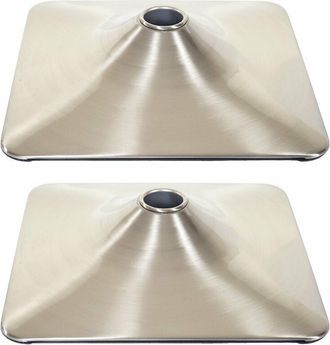 Hhg Hhg - Nunca Usado] Juego De 2 Reposapi&eacute;s Pie Para Taburete De Bar Taburete De Bar Silla Giratoria Silla De Comedor, Rectangular Metal Cepillado &Oslash; 37,5