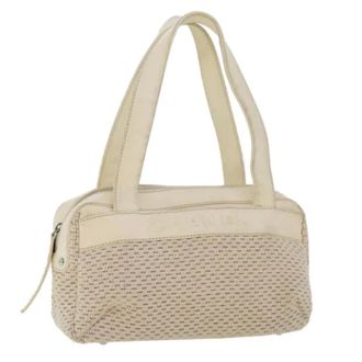 Chanel Pre-owned Handbags, female, White, Size: ONE SIZE Pre-owned Canvas Handbag