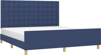 vidaXL Estructura De Cama Con Cabecero De Tela Azul 180x200 Cm Vidaxl