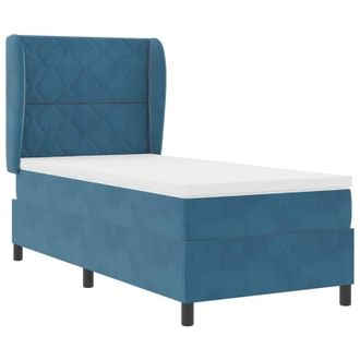 vidaXL Vidaxl - Cama Tipo Box Spring Azul Oscuro 100 X 200 Cm Terciopelo