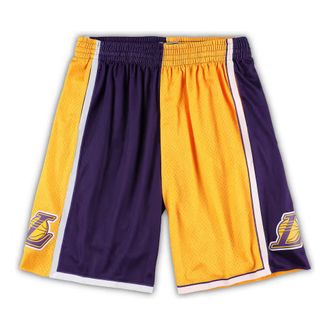 Mitchell & Ness x NBA Los Angeles Lakers Split Swingman Shorts Yellow Purple SMSH4855-LAL09PPPPRYW