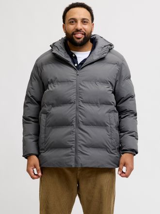 Jack & Jones Plus Size Steppjacke JJESOHO PUFFER HOOD SN PLS, Herren, Gr. 4XL, grau (castlerock), Web, Obermaterial: 100% Polyester, JACK & JONES PLUSSIZE, unifarben, regula