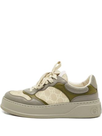 Gucci Chunky B lace-up sneakers - men - Calf Leather/Canvas/Calf Leather/Rubber - 41.5 - Neutrals