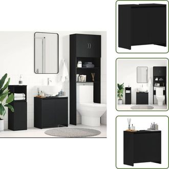 vidaXL The Living Store Mobile da Bagno Nero 60x33x61 cm in Legno Multistrato - Armadio da bagno