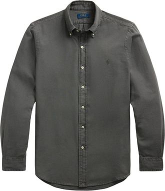 Polo Ralph Lauren Polo Pony-embroidered shirt - men - Cotton - S - Grey